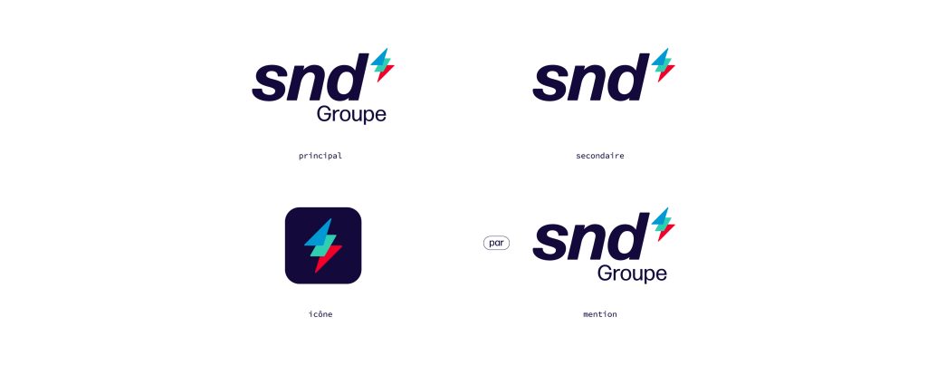 Les 4 déclinaisons de logos du Groupe SND.